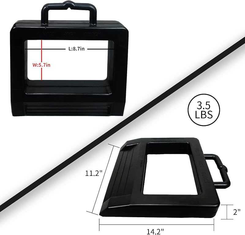 Calzo rueda goma resistente camión 14.2x11.2x2pulg negro