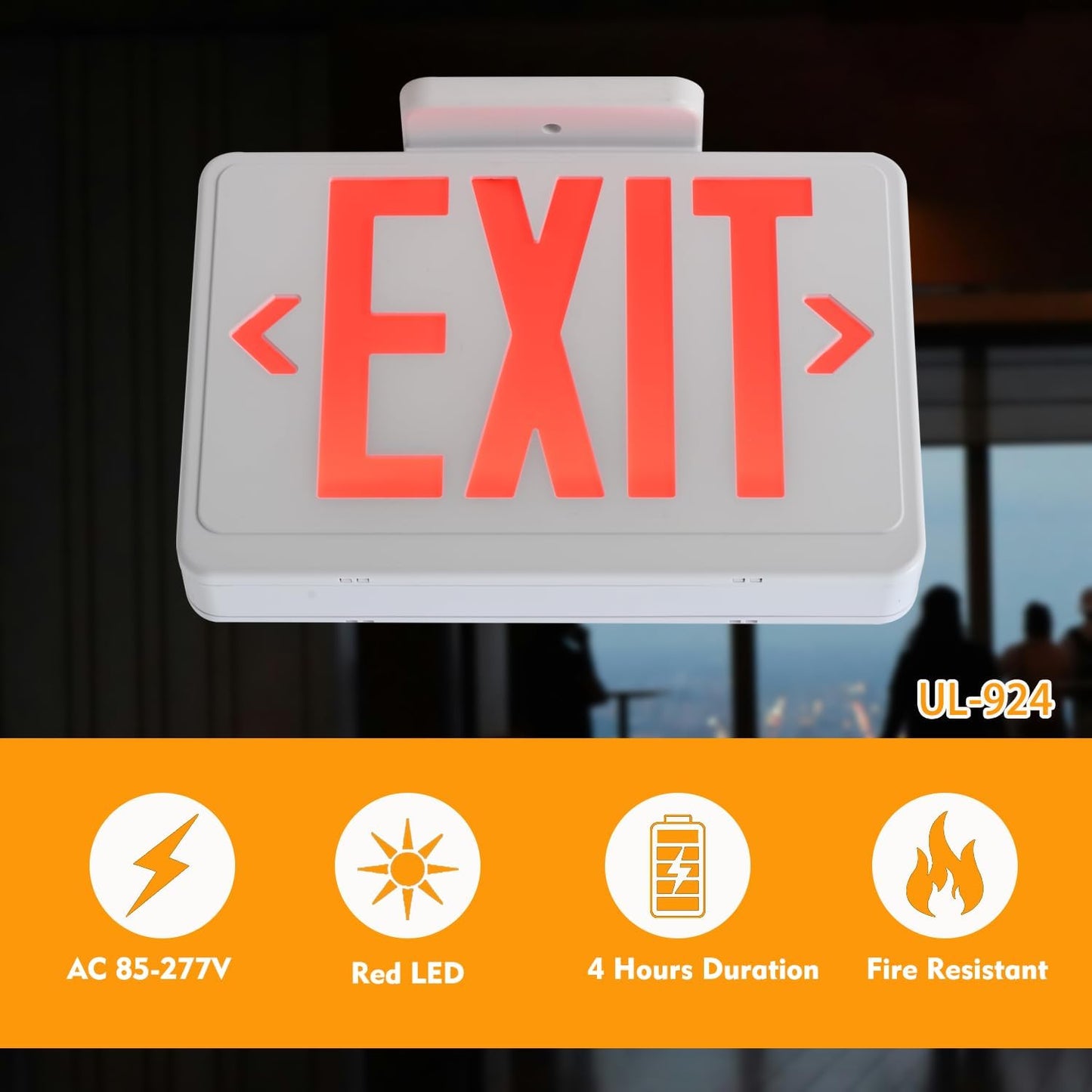 Luz emergencia doble cara UL 924 con batería