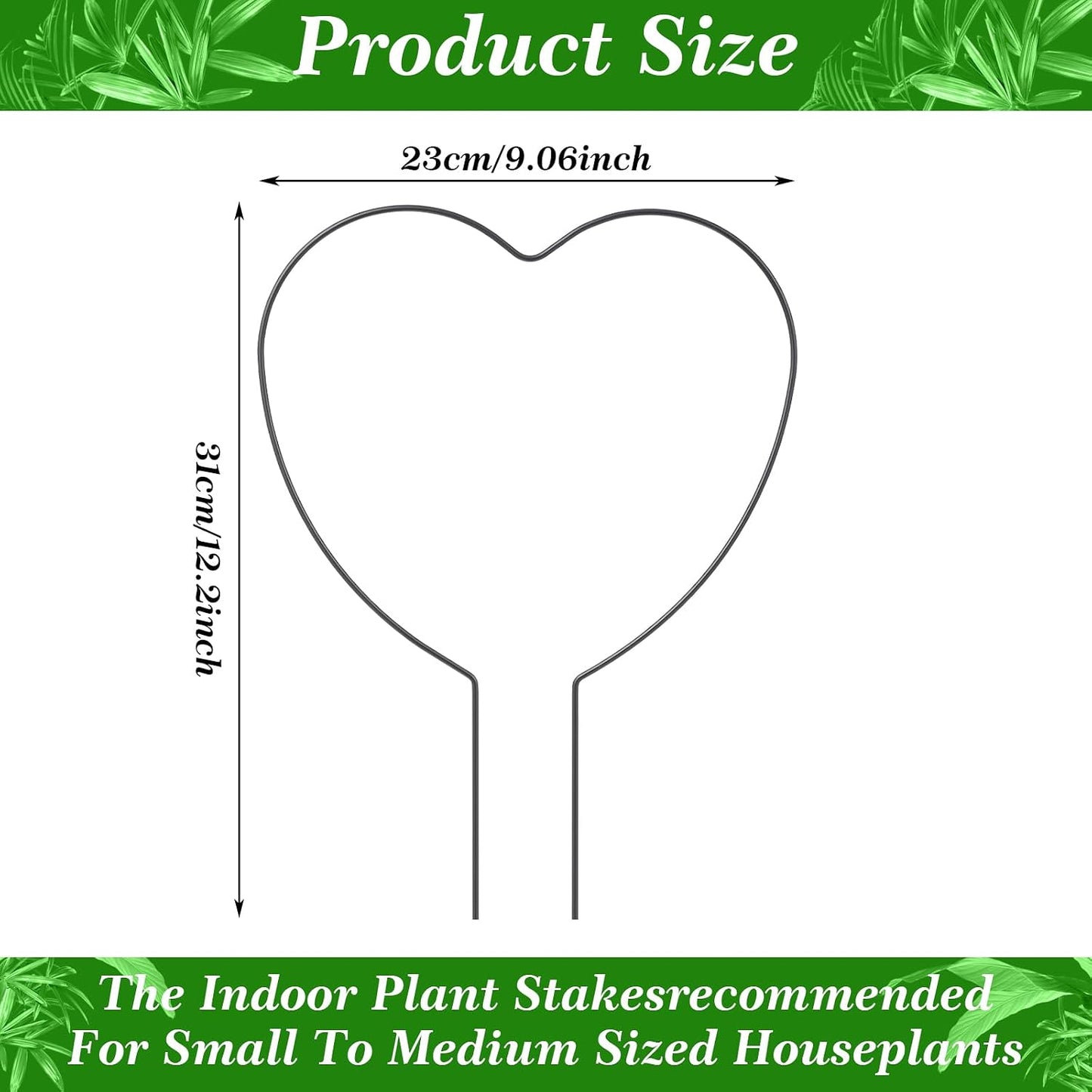 2 Pzas Soporte Pothos Hierro Negro para Plantas Trepadoras