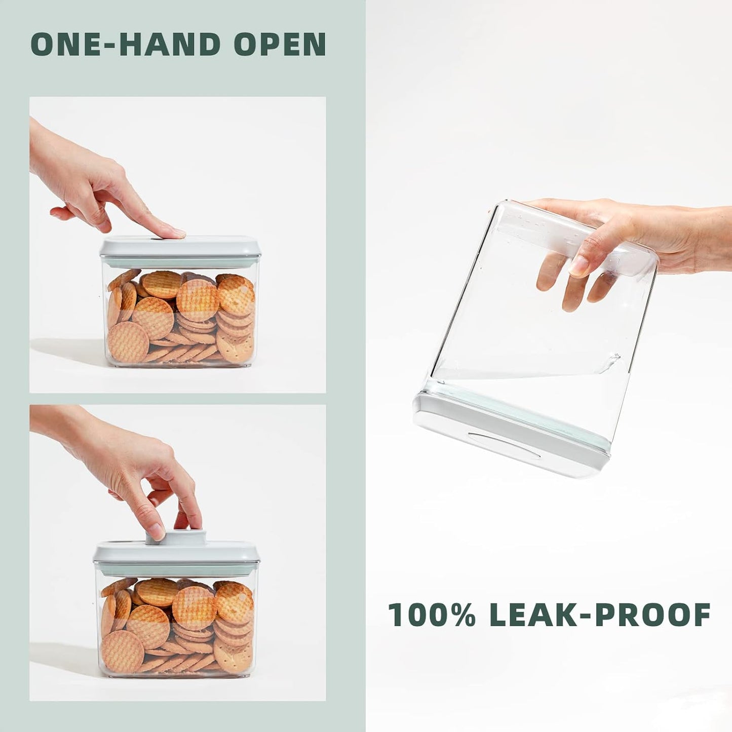 Set 5 Contenedores Alimentos Tapa Desplegable Transparente