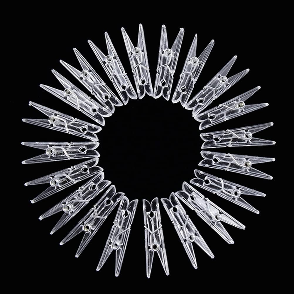 100 Pzas Mini Clips Plástico Transparente para Fotos y Ropa