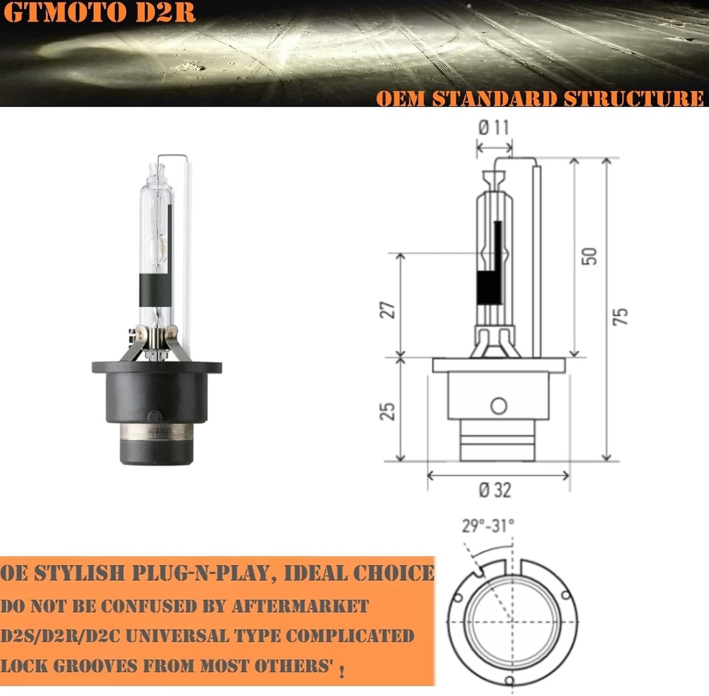 Bombilla Xenón D2R Infiniti G35X 6000K pack 2