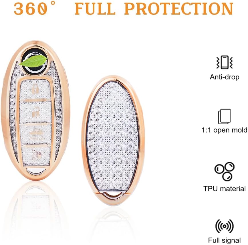 Funda llavero TPU Nissan Oro Blanco 4 Botones