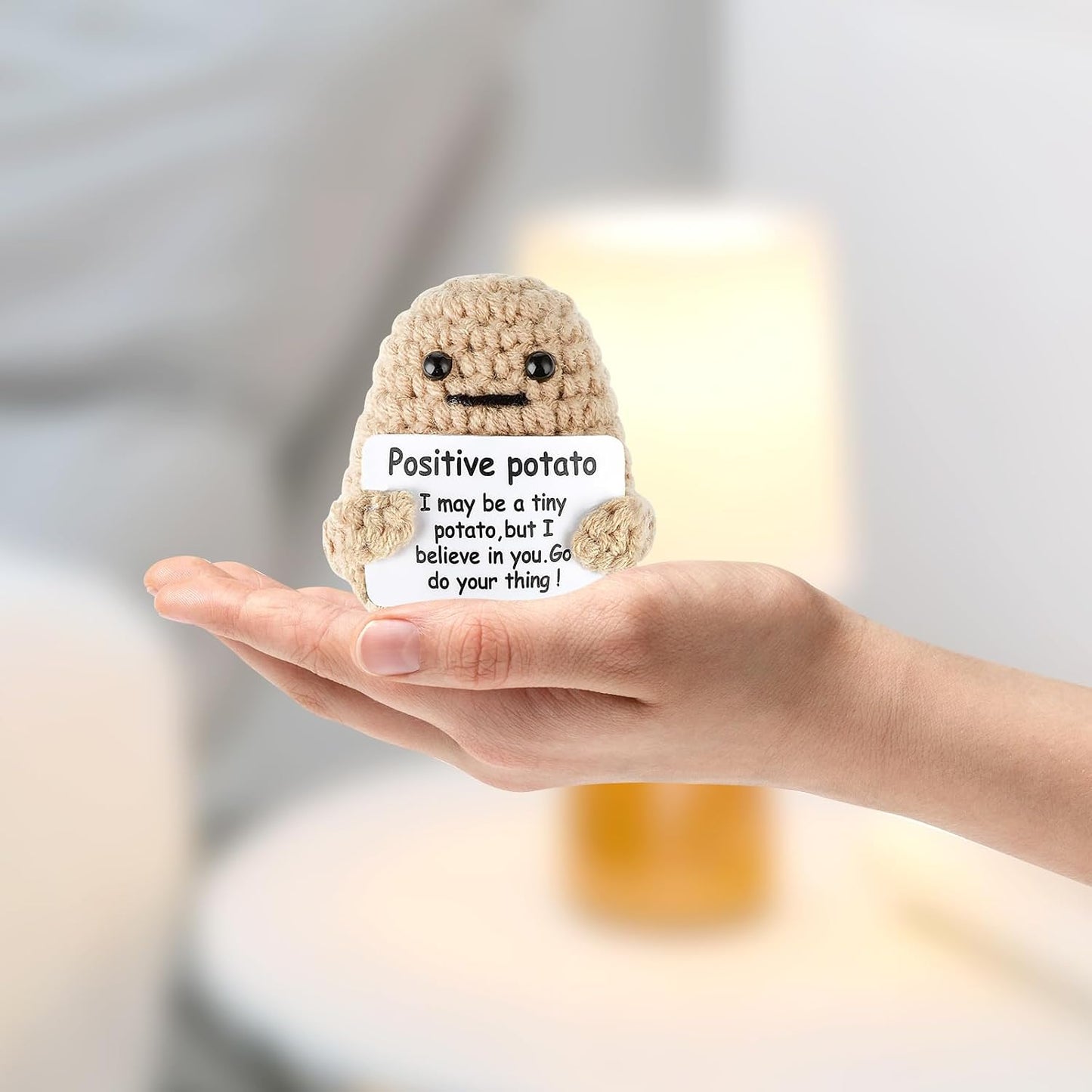 Juguete de patata positiva de ganchillo decoración hogar