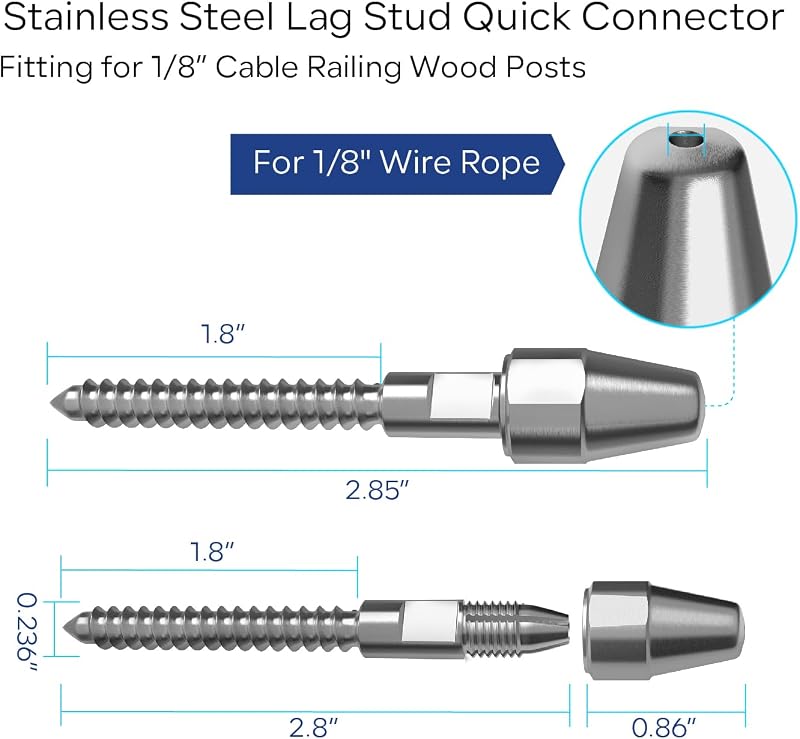 20 Pzas Tensor Cable QuickLock para poste madera T316