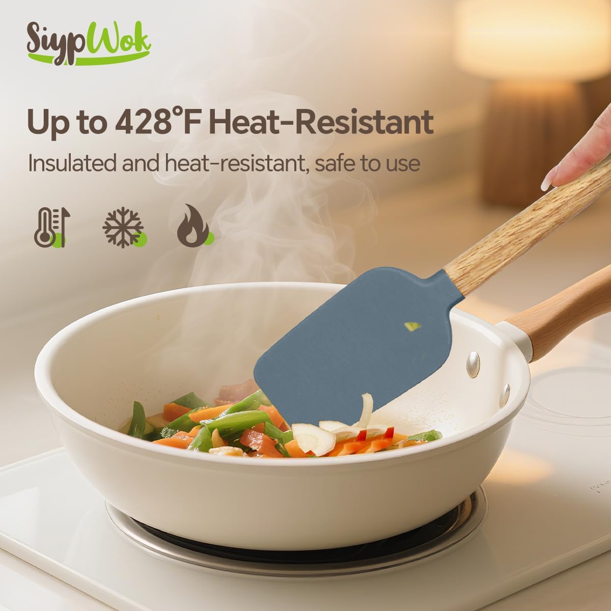 Set 4 Espátulas Silicón Antiadherentes para Cocinar Hornear