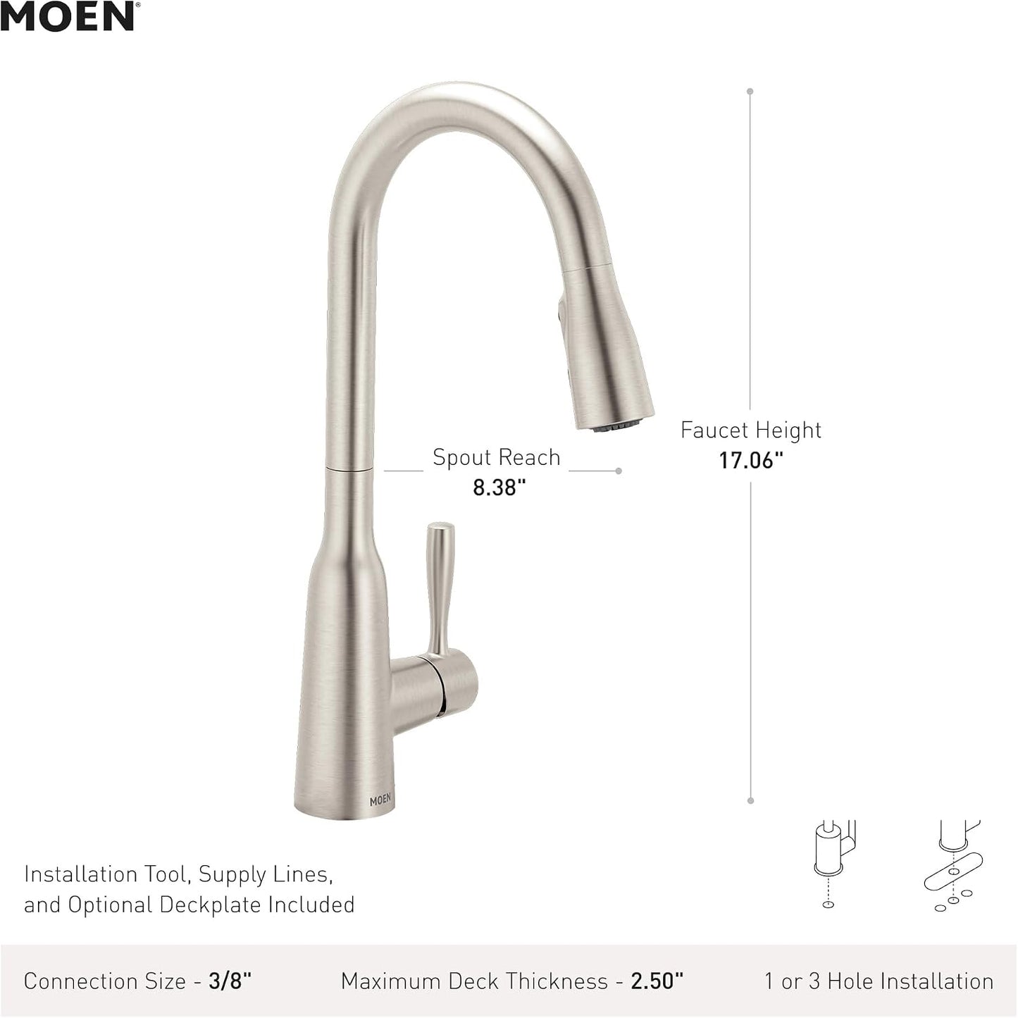Grifo cocina desplegable acero inox potenciador