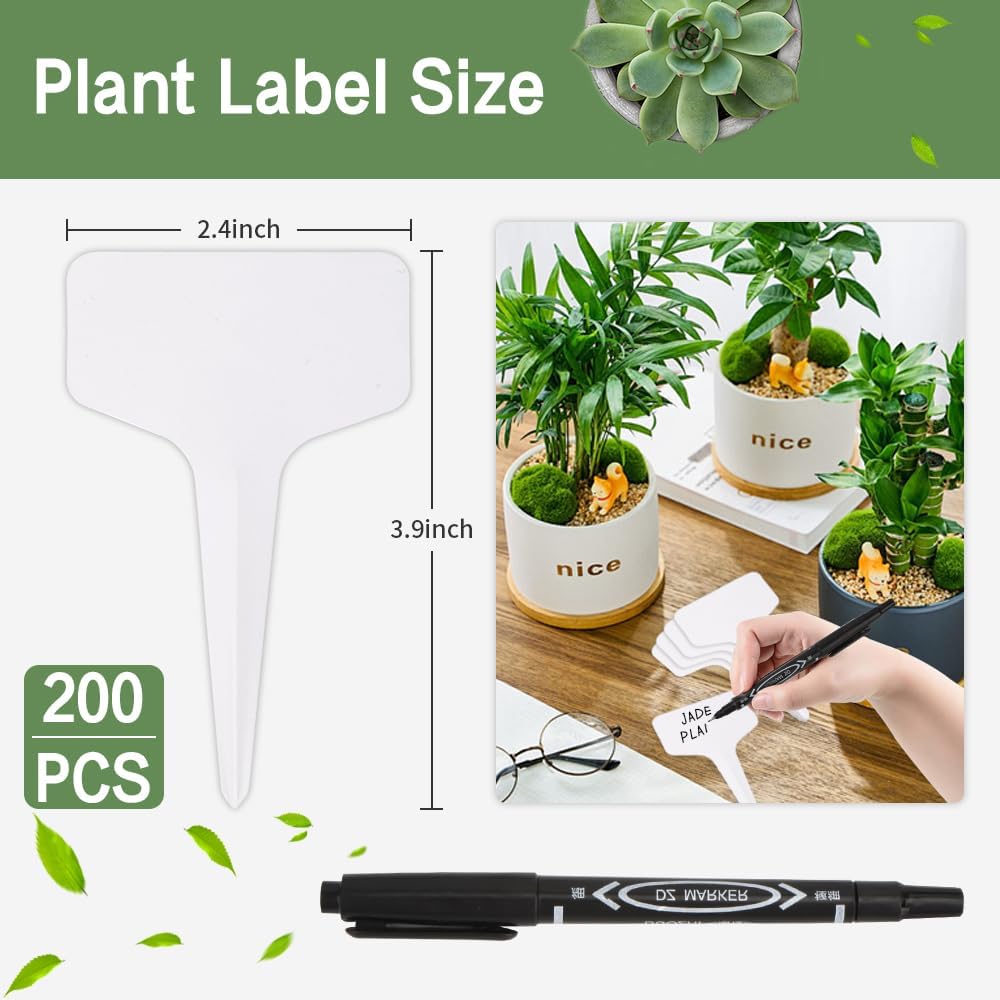 200 Etiquetas Plástico 4pulg Jardín Impermeables