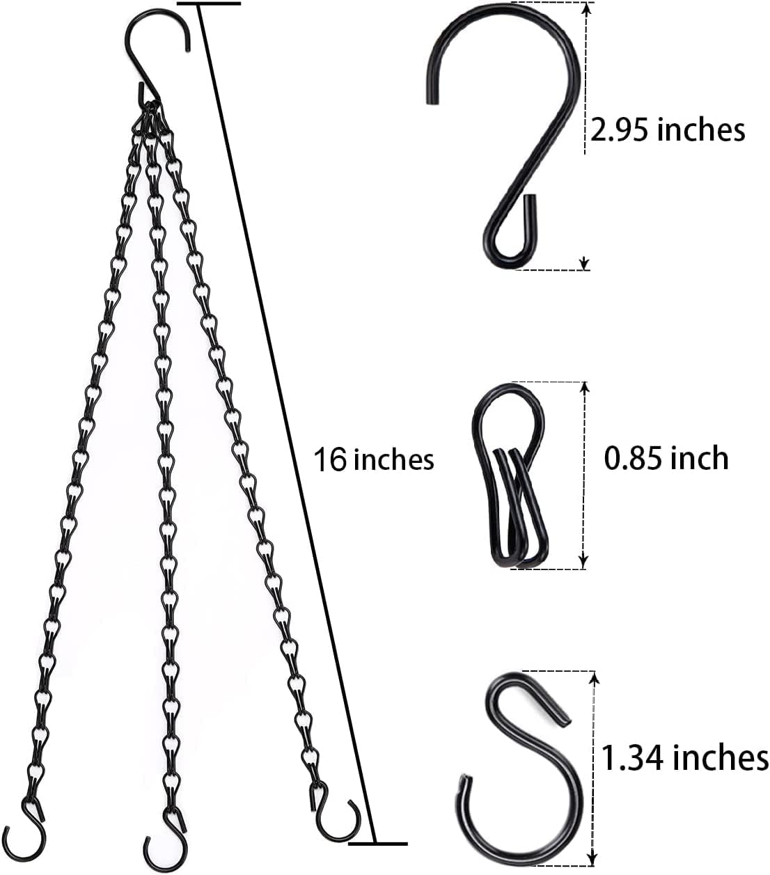 Cadena colgante 16pulg con ganchos para macetas y linternas