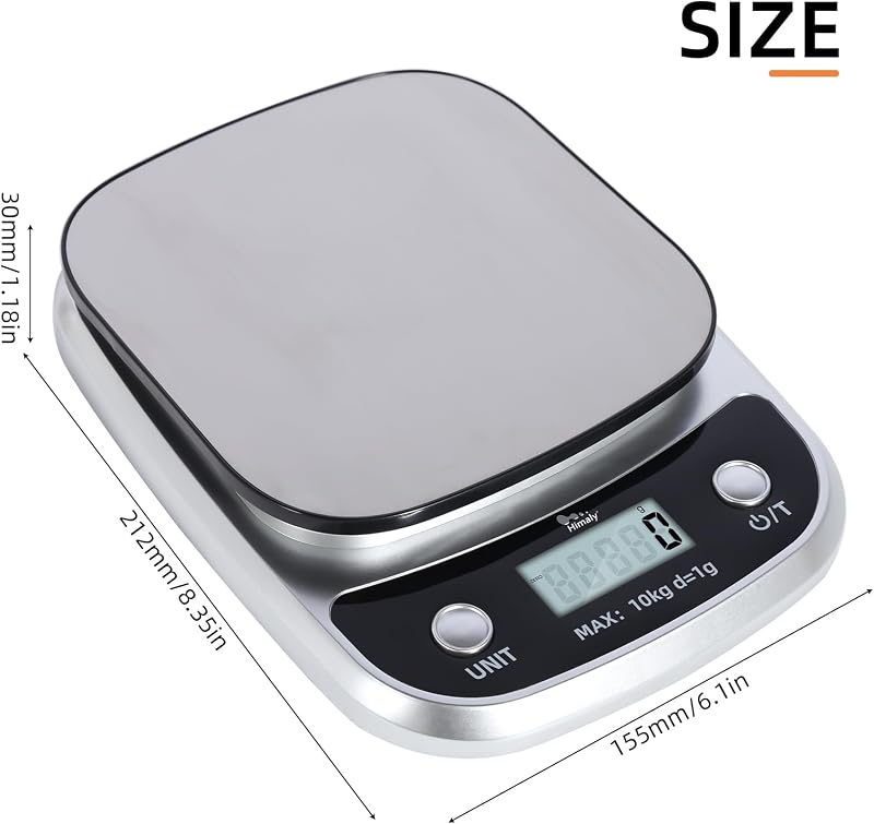 Báscula digital cocina 10kg pantalla lcd retroiluminada con tara