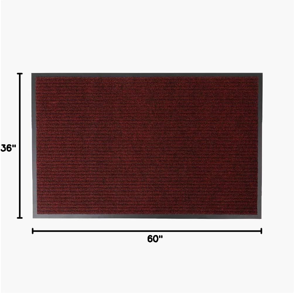Alfombra entrada cepillo 3x5ft resistente rojo/negro