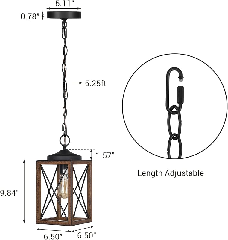 Lámpara colgante metal 63pulg para techo plano