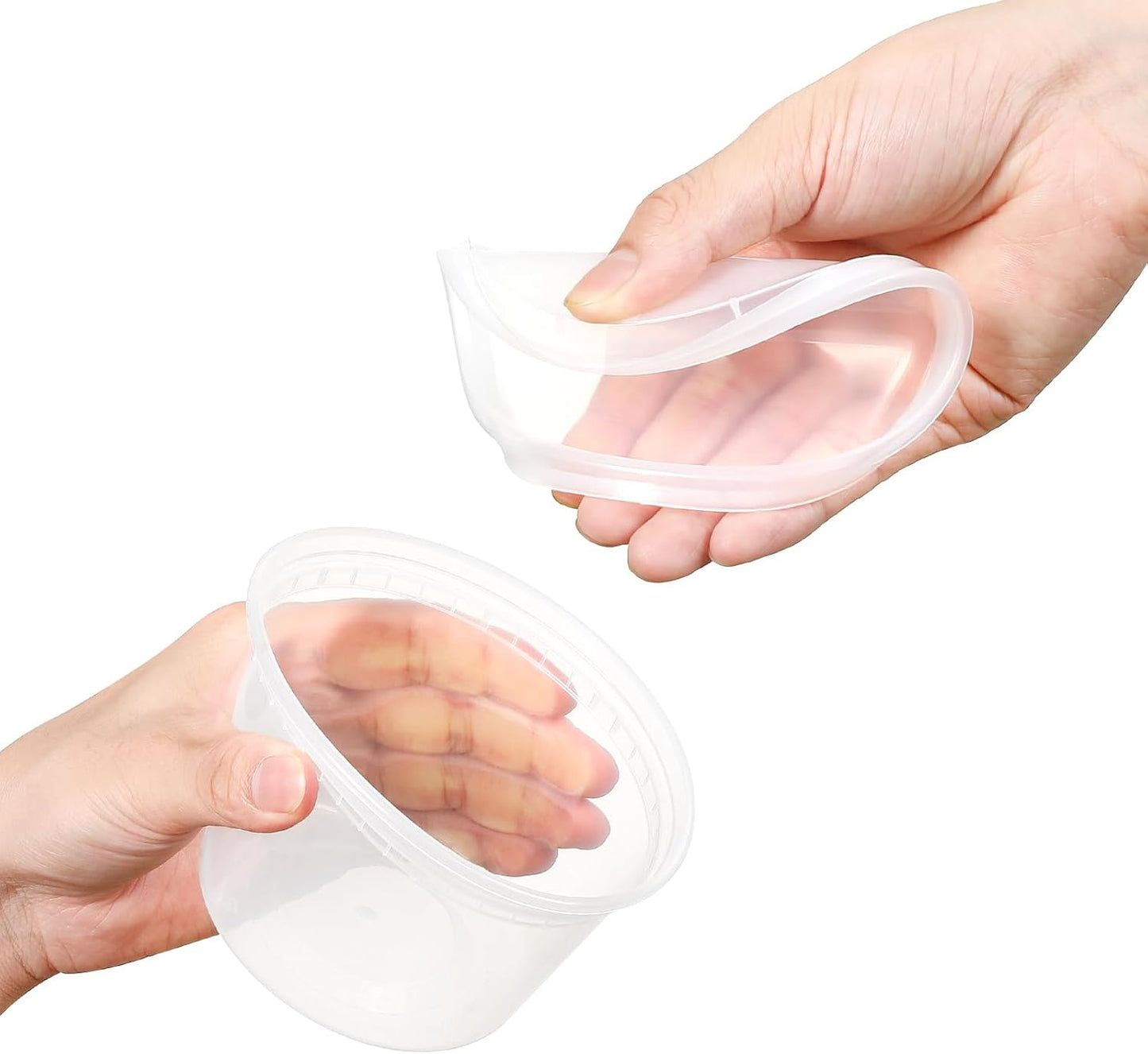 32 Pzas Recipientes Plástico 16oz con Tapas para Deli