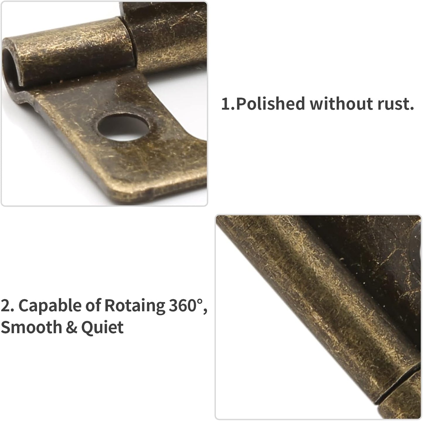 6 Pzas Bisagras Puerta Plegable Bronce 2x0.9"