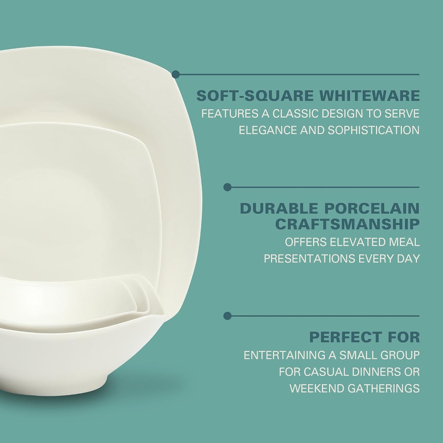 Set 40 Pzas Vajilla Porcelana Blanca Servicio 8
