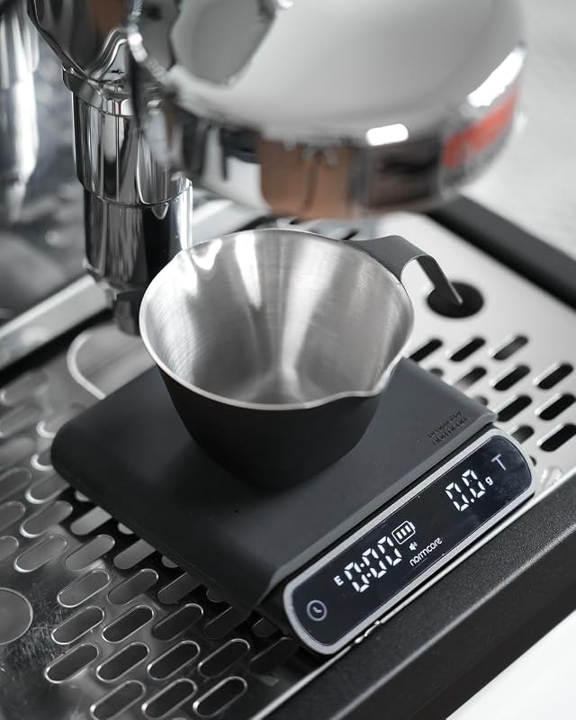 Taza medidora espresso con doble boquilla acero