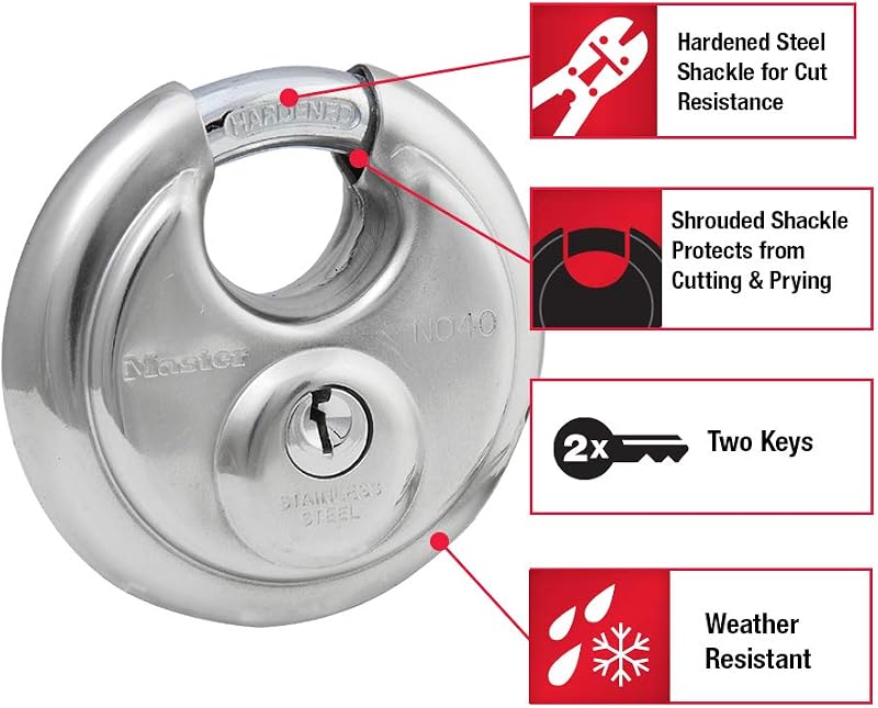 Candado disco acero inox 40DPF