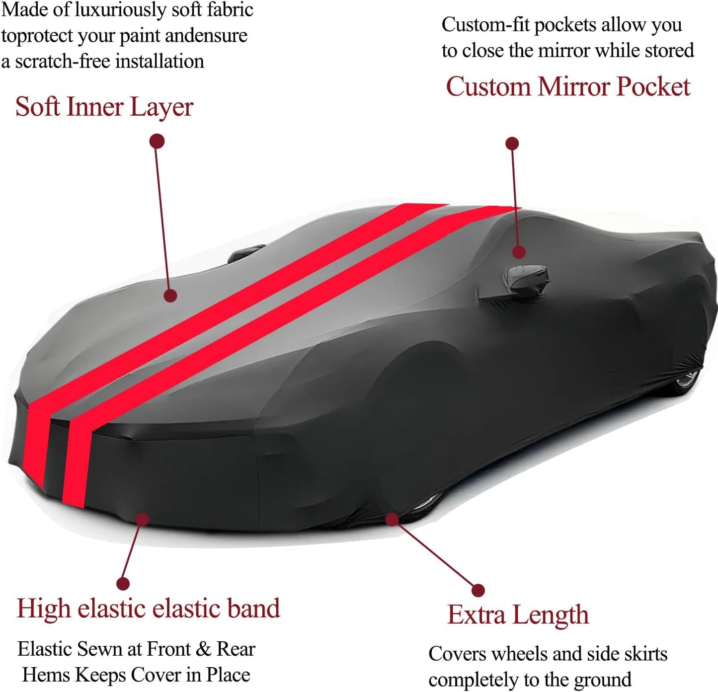 Funda coche ajustable transpirable C5 Corvette 97-04 negro