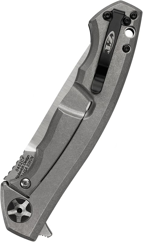 Cuchillo bolsillo acero S35VN doble acabado mango titanio