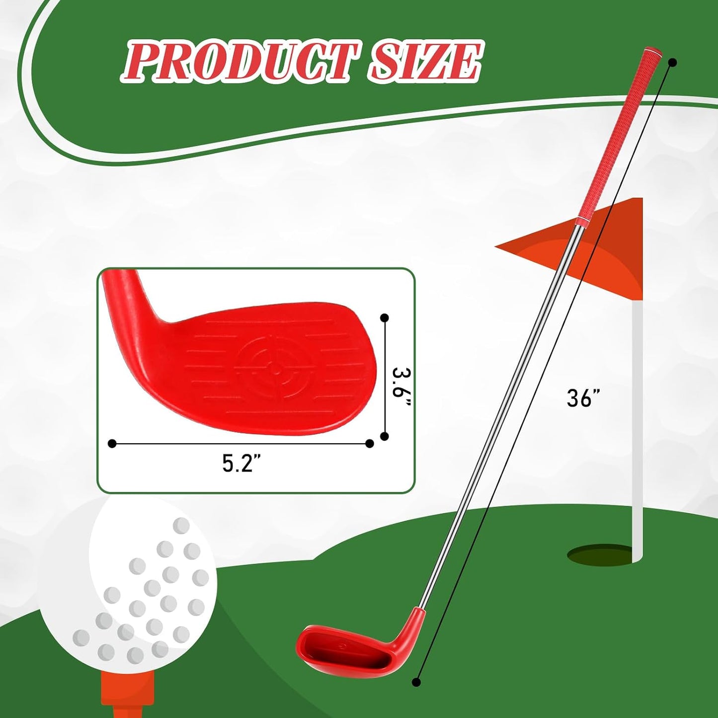Set palos golf plástico cabezas grandes para hogar y patio