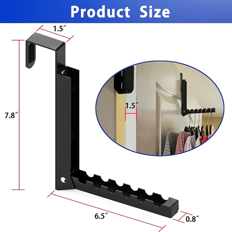 Gancho plegable negro para ropa 6 ranuras dormitorio baño