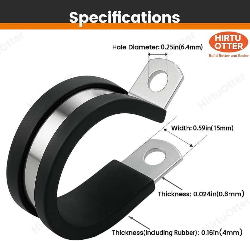 60 Abrazaderas Cable Acero Inox 9/16pulg para Auto