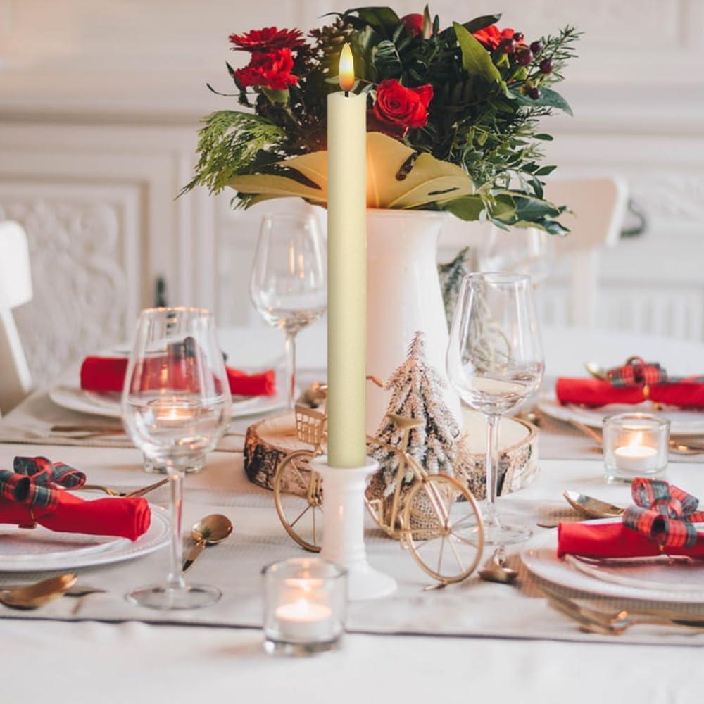Velas LED marfil con temporizador 6h decoración bodas