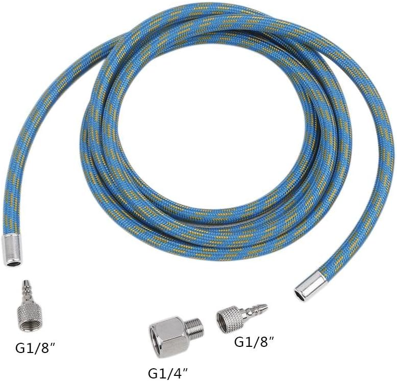 Manguera aerógrafo 6ft nailon trenzado ajuste 1/8 y 1/4 pulg