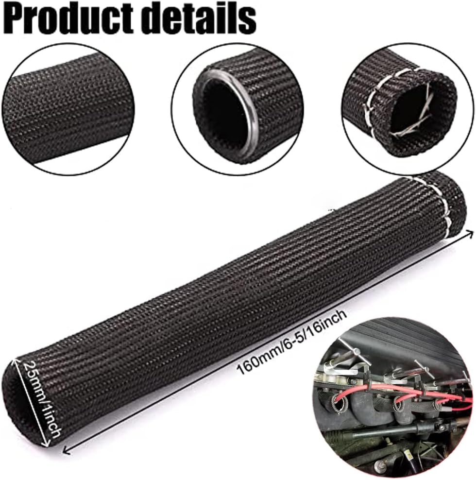 Mangas protectoras cables bujía térmica 6pulg 8pzas negro