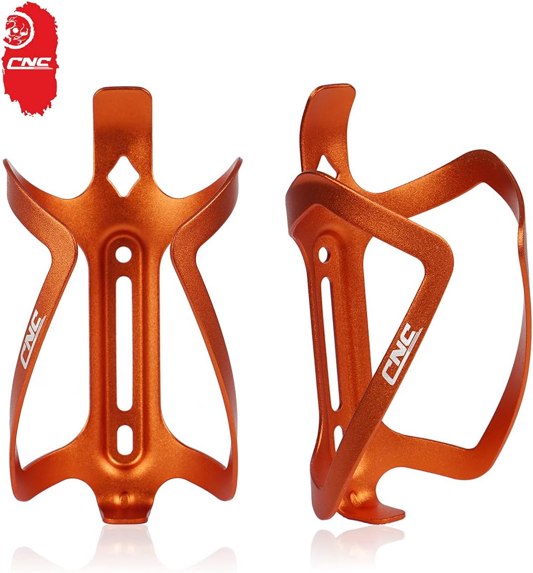 Soporte botella agua bicicleta aluminio naranja set 2