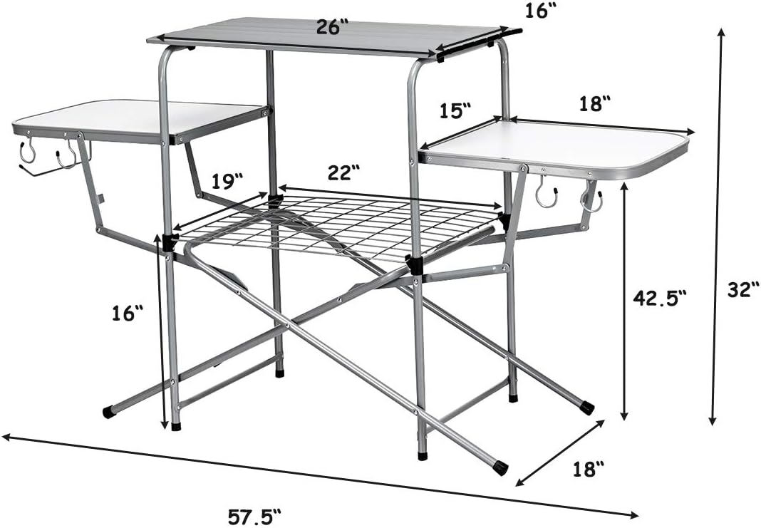 Mesa campamento plegable aluminio con bolsa transporte