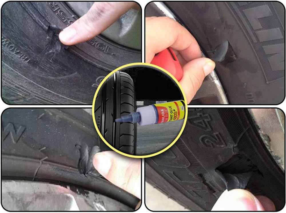 Pegamento negro reparación neumáticos goma fuerte 0.7oz