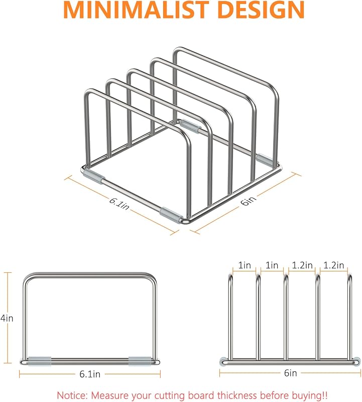 Soporte tabla cortar acero inox 304 organizador