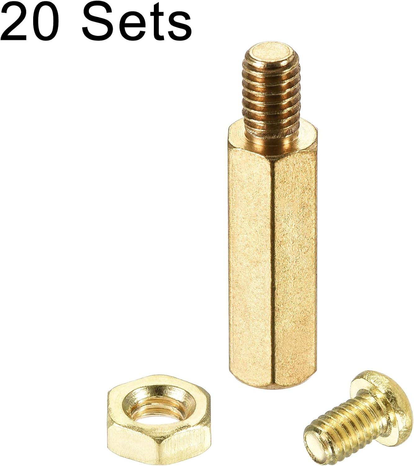 Espaciador hexagonal latón 0.709in macho-hembra 20 pcs PCB