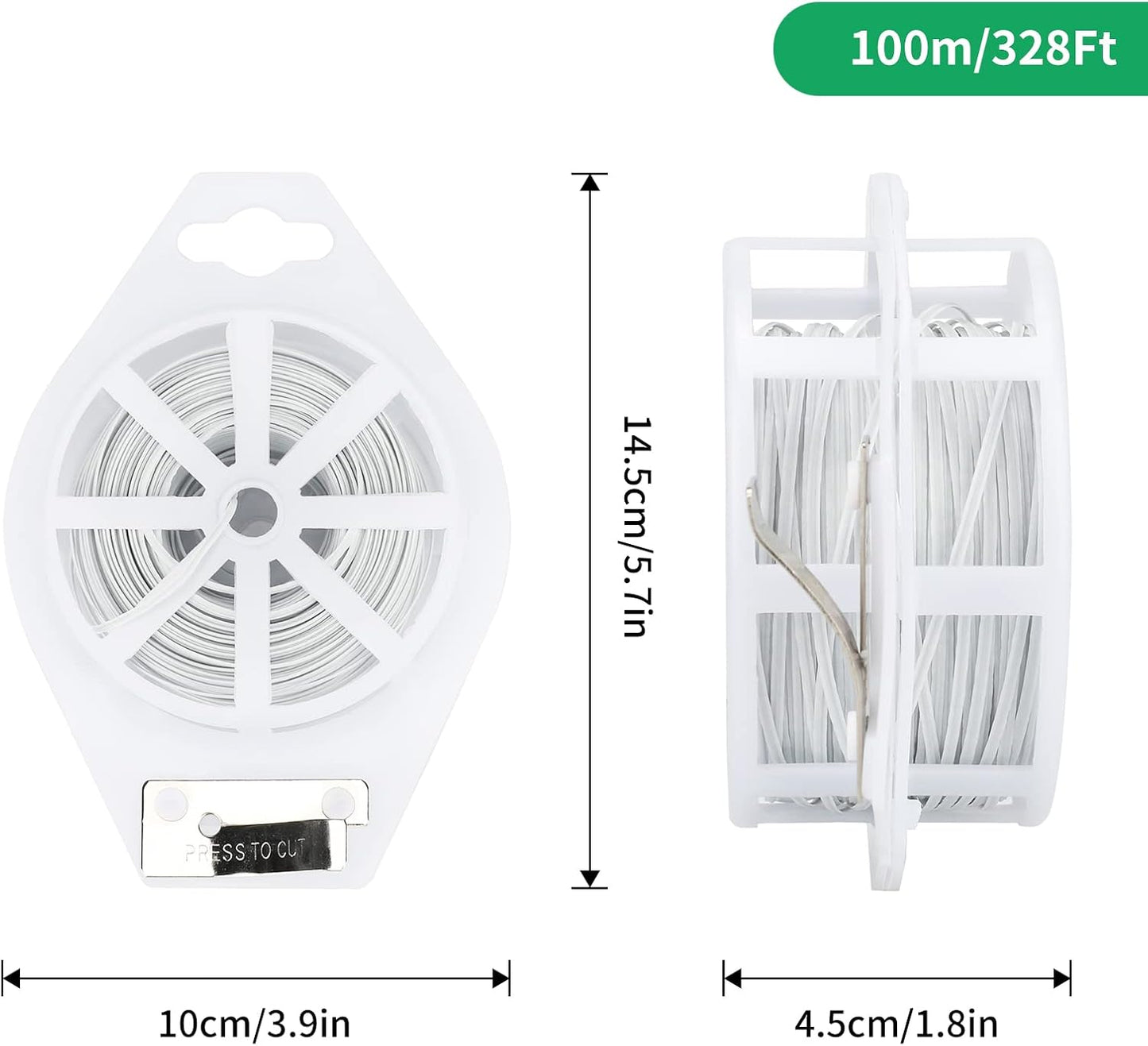 Lazos giratorios 328ft con cortador para jardinería