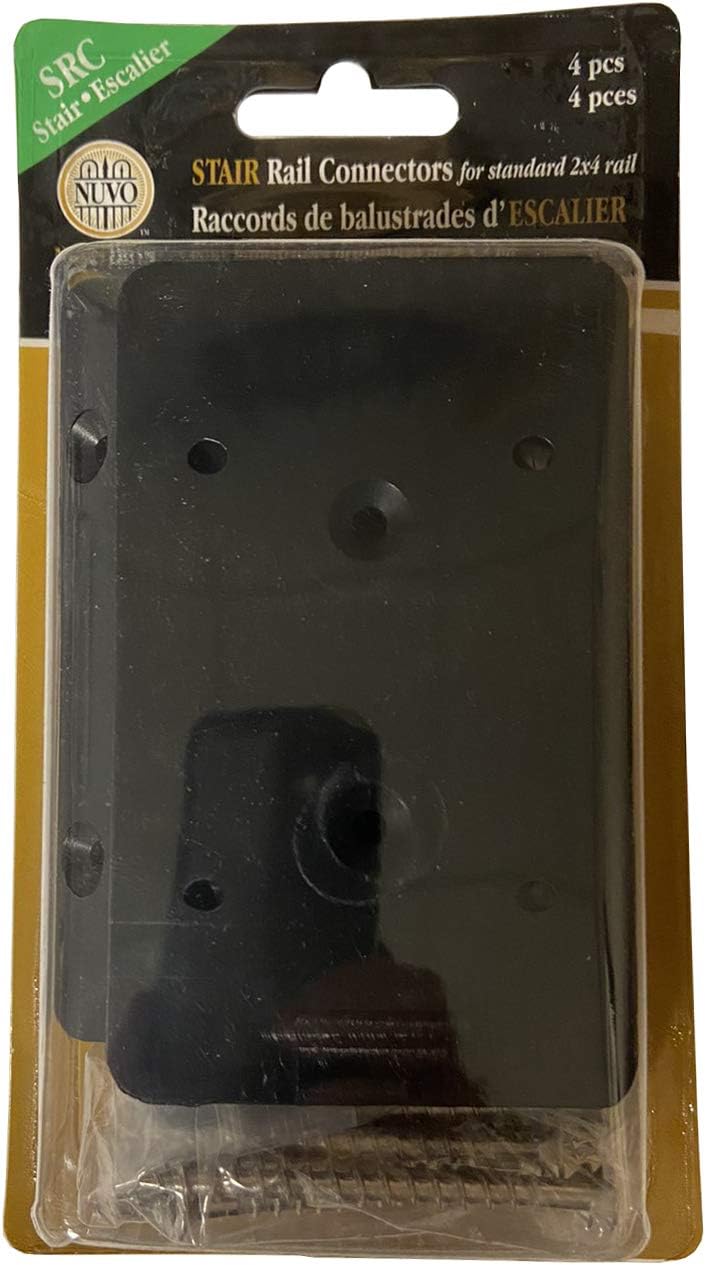 Conectores riel escalera 2x4 plástico negro 4 pzas