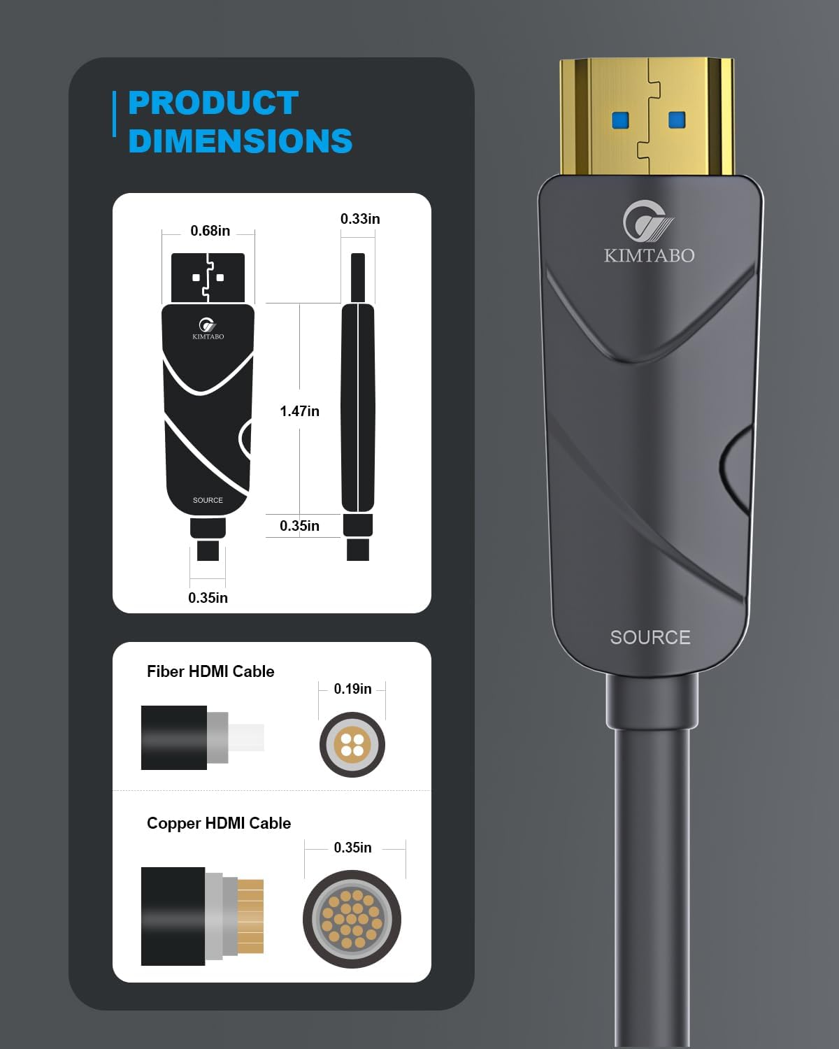 Cable HDMI 4K 250pies fibra optica 18gbps comp PC PS4