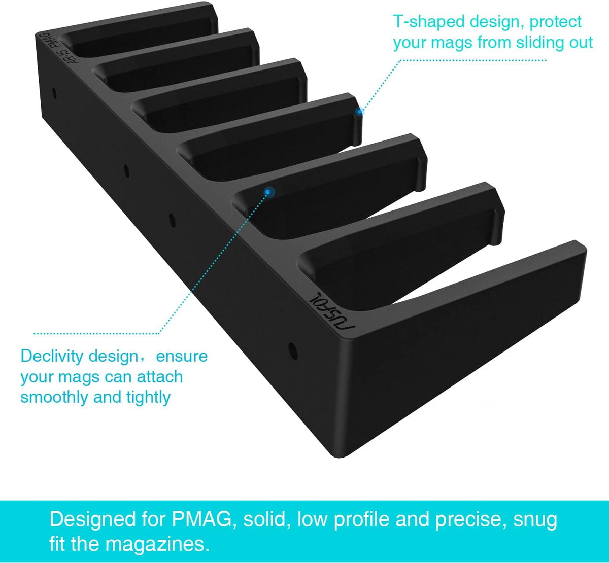 Soporte pared PMag ABS 6x estante revistas