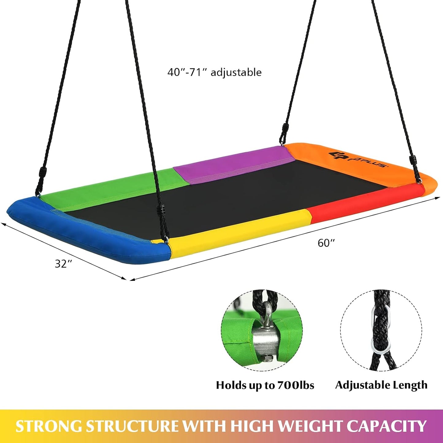 Columpio plataforma 60pulg ajustable interiores exteriores