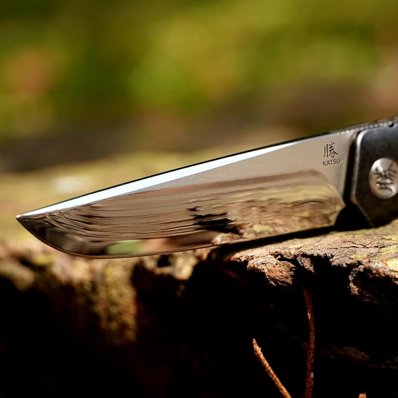 Navaja bolsillo acero ZDP-189 17 capas mango titanio