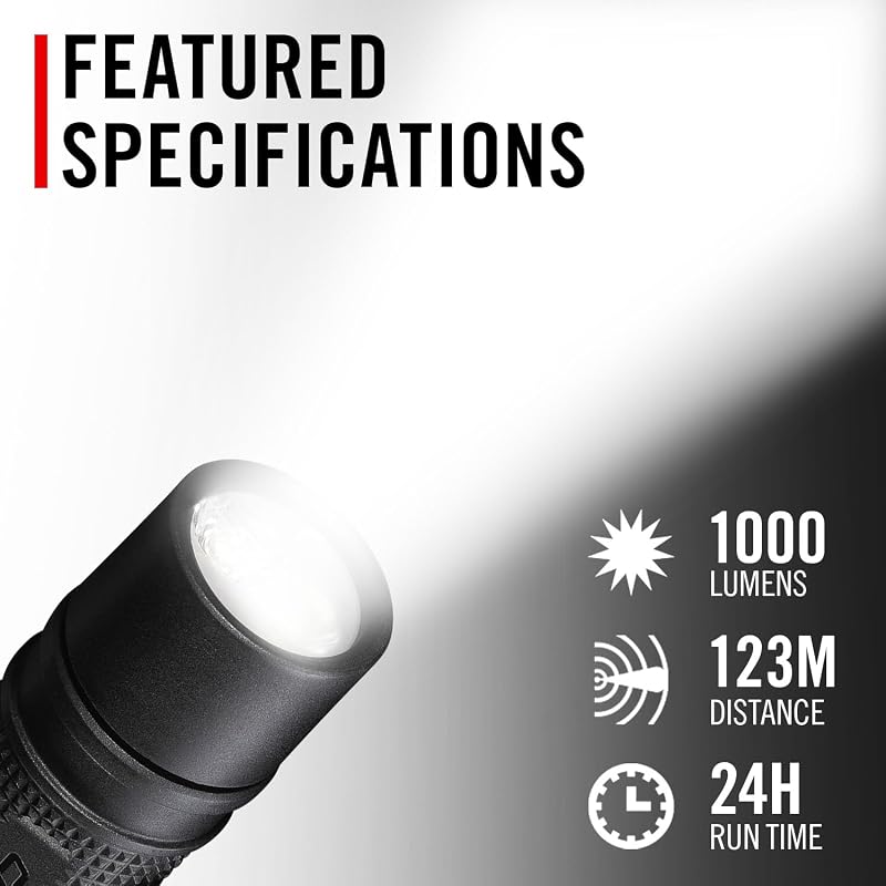 Linterna LED recargable PX9R 1000 lúmenes doble iluminación