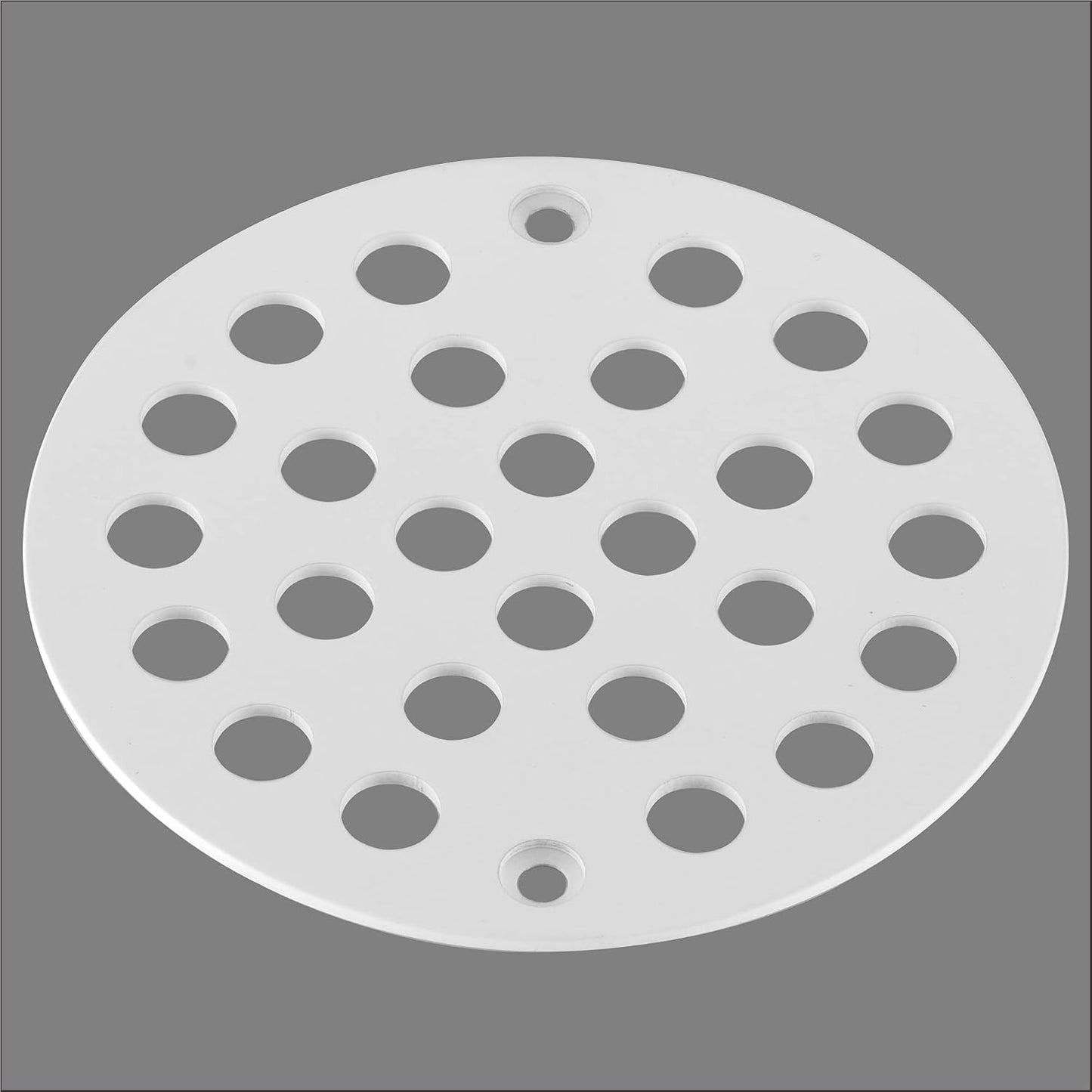 Colador ducha atornillado 4pulg tapa drenaje piso blanco