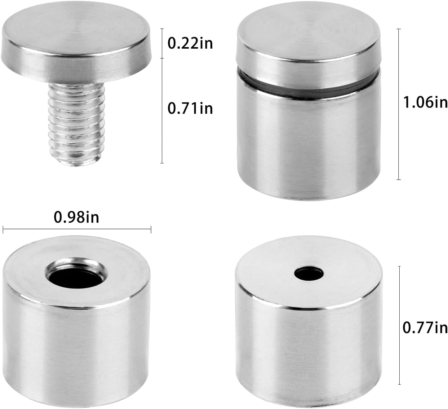 Tornillos soporte señal pared acero inox 20pzas