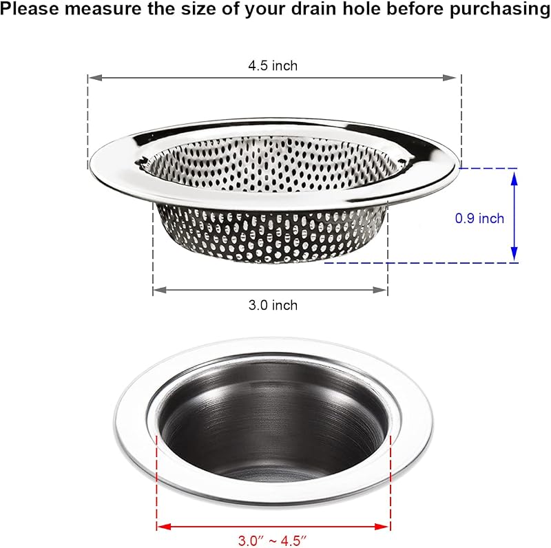 2 Coladores Acero Inox 4.5pulg para Fregadero
