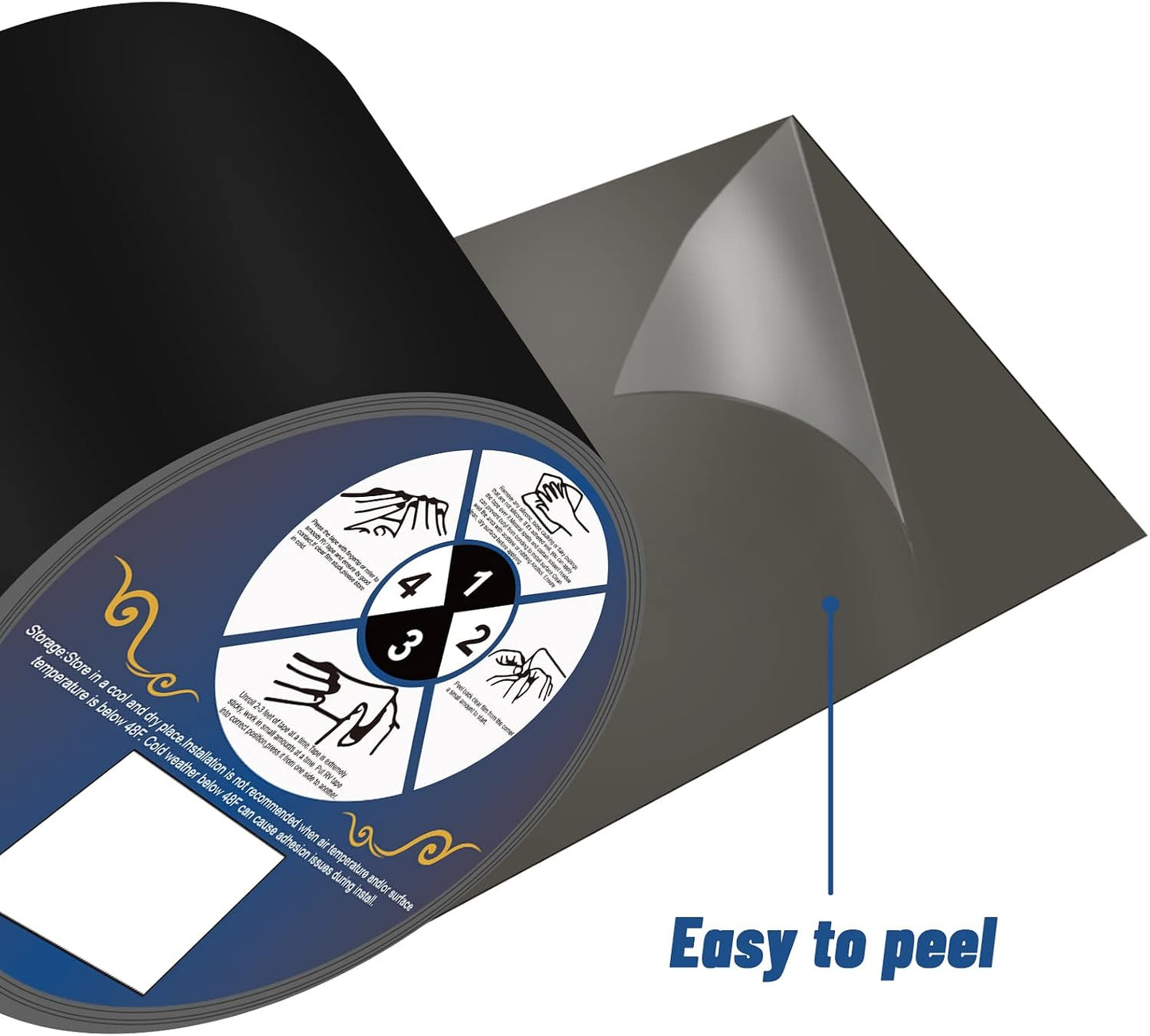 Cinta selladora techo caravana 4" x50ft negra UV resistente