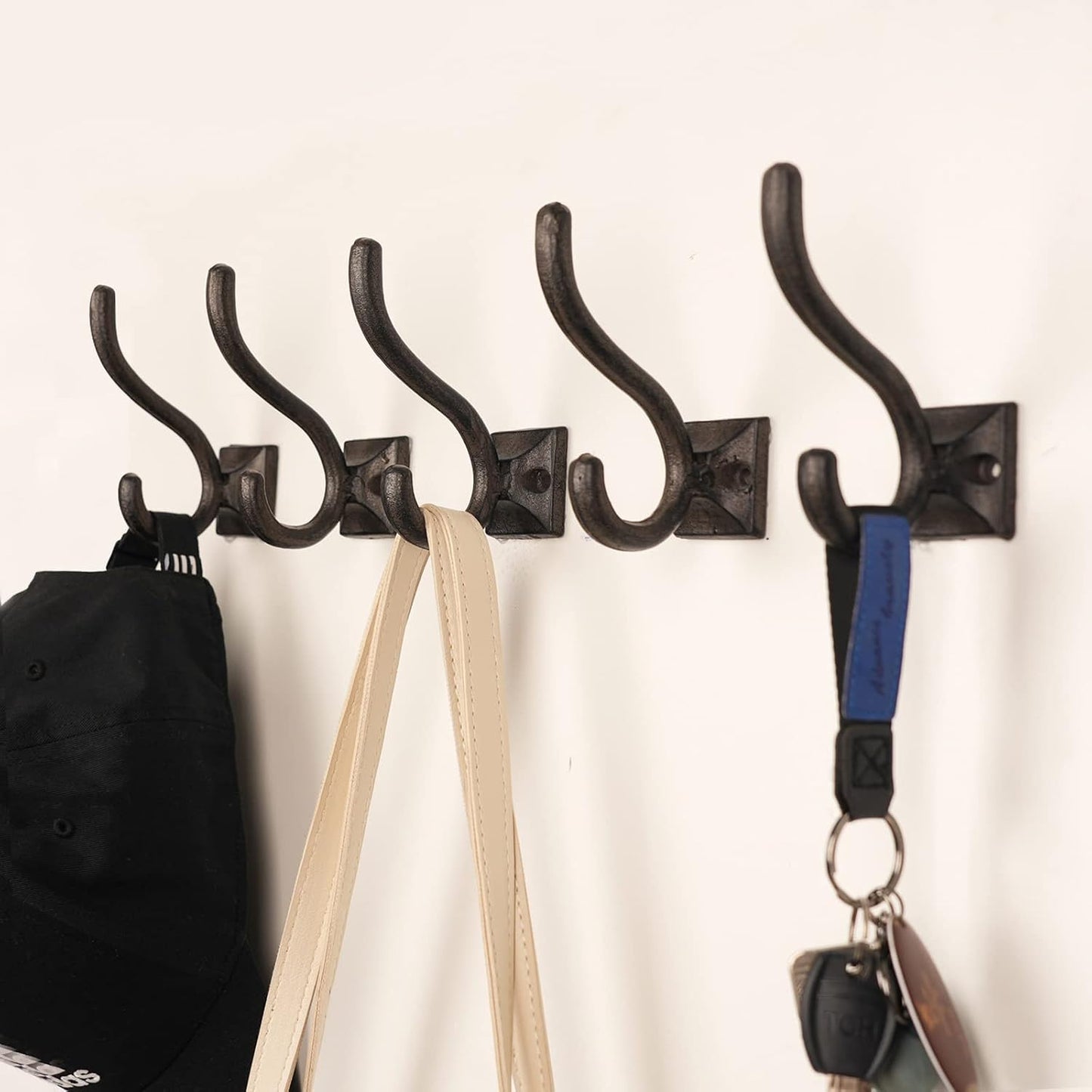 5 Ganchos Hierro Fundido Estilo Vintage Pared