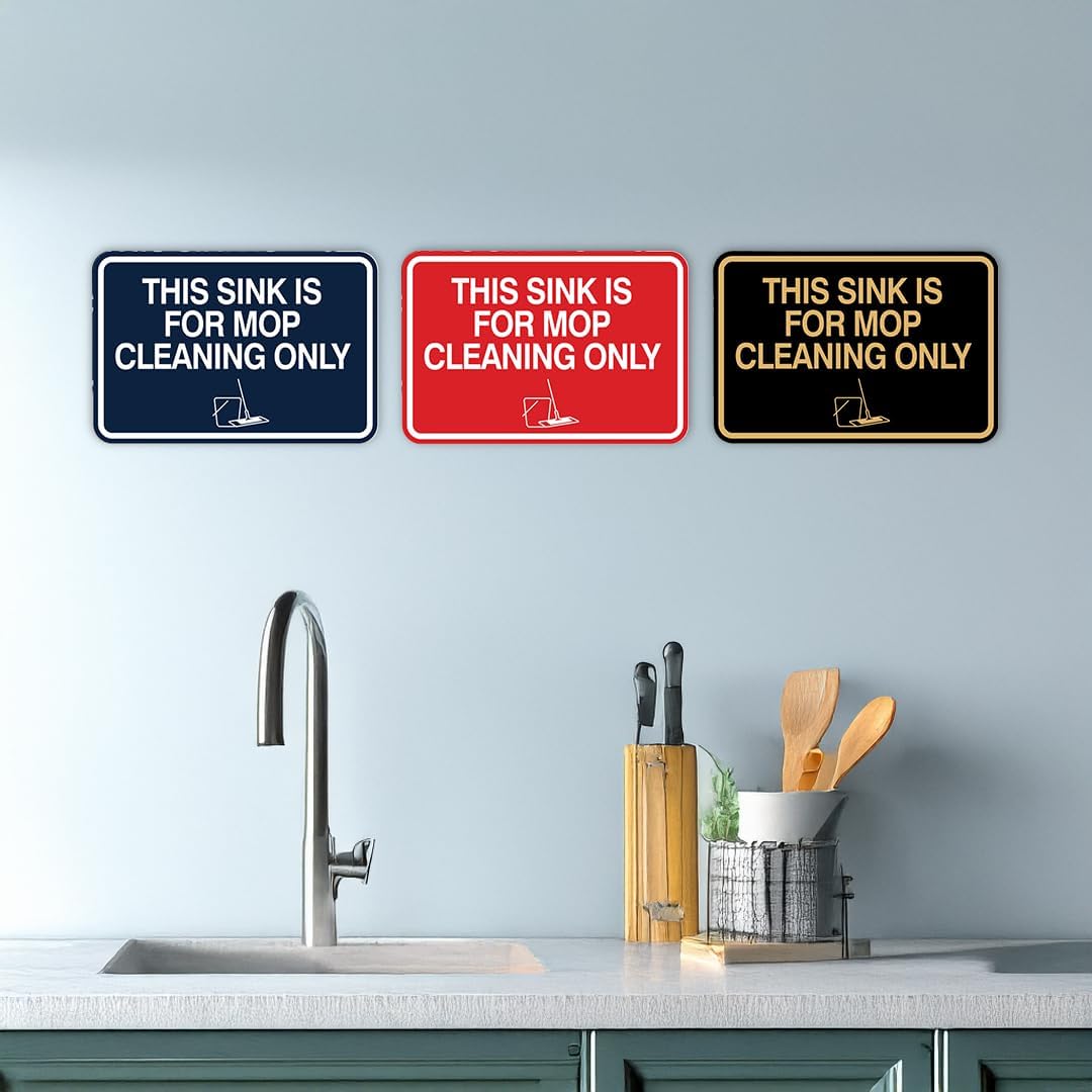 Letrero clásico This Sink Is For Mop Cleaning Only plata