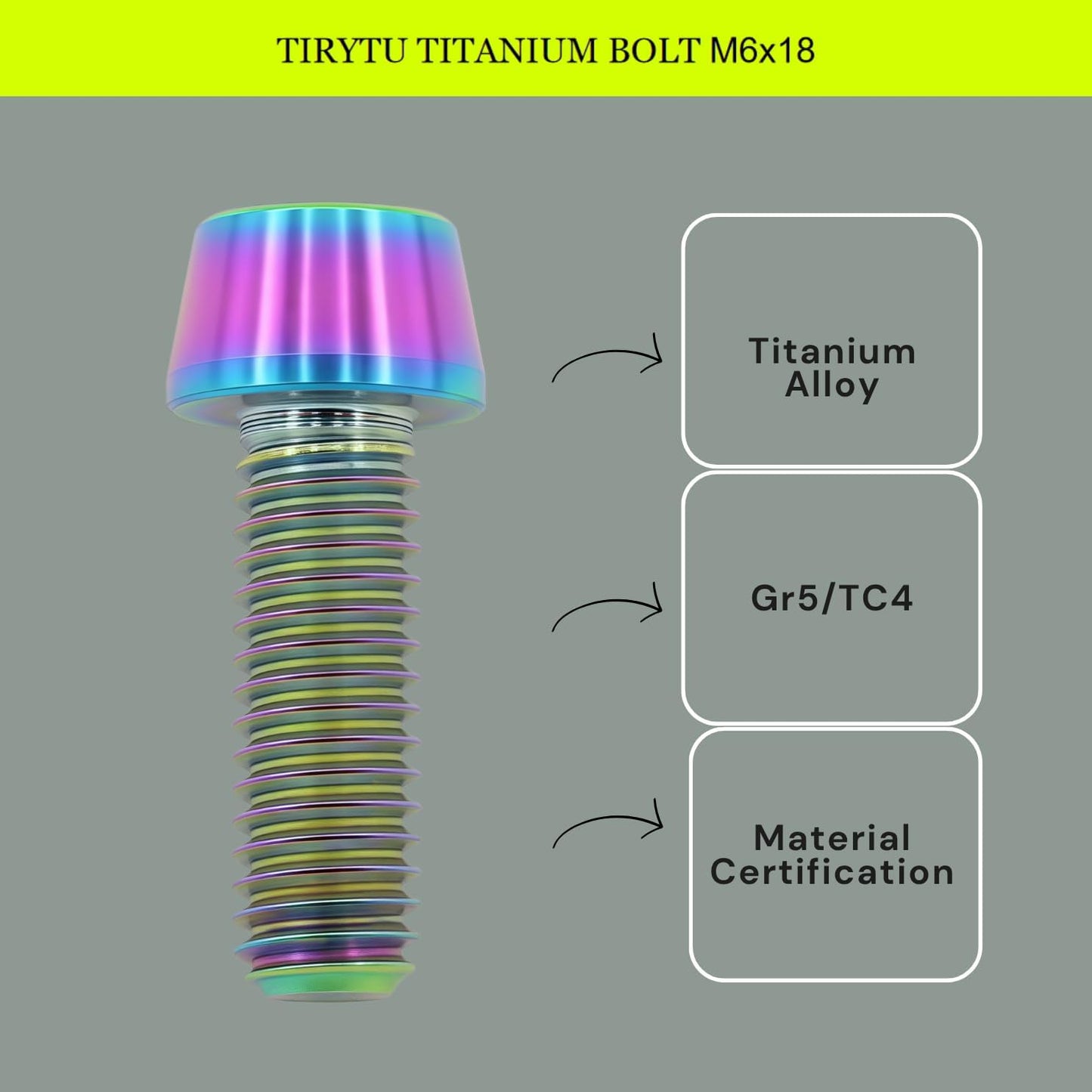 Pernos titanio M6x18 para bicicleta motocicleta 4 pzas