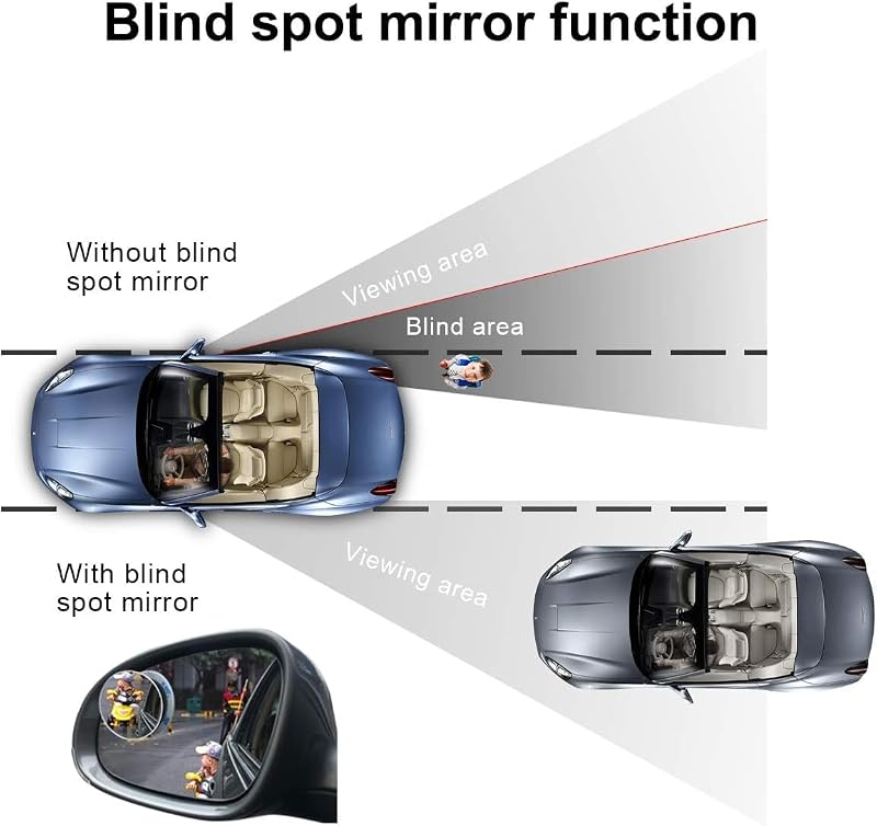 Espejo retrovisor convexo sin marco adhesivo 3M para SUV