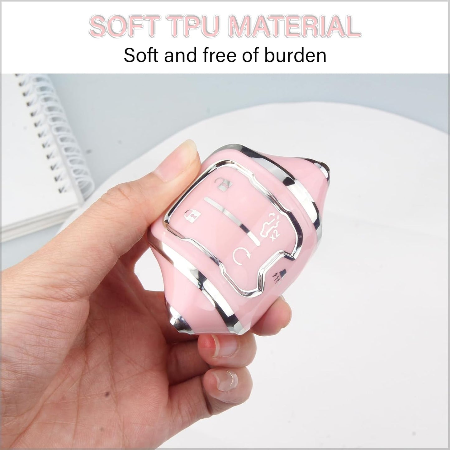 Funda TPU llavero GMC Acadia 5-Botones Rosa